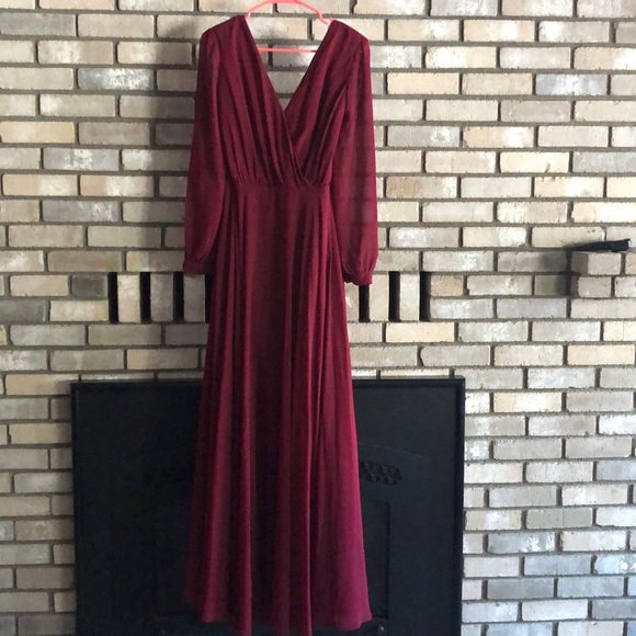 Wine Colored Bridesmaid Dress - Picture 1 of 4